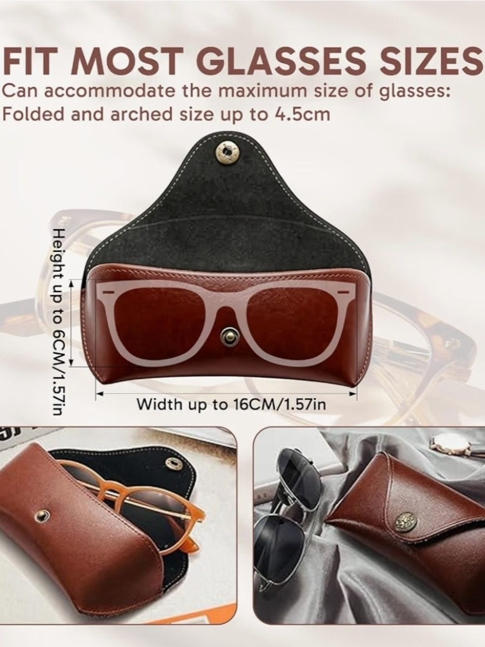 Brown Leather Sunglass Case